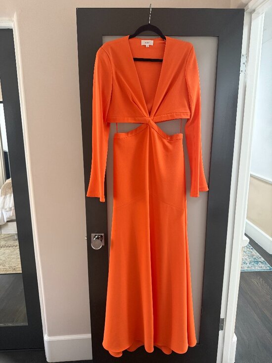 A.L.C. Dresses & Skirts - ALC: Orange Long Sleeve Cutout Maxi Dress (size 12)